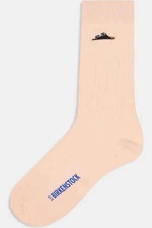 Birkenstock – Gerippte Unisex-Socken aus Baumwolle in Hellrosé