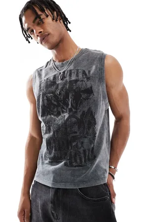 Bershka – Oversize-Tanktop in verwaschenem