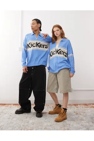 Kickers – Unisex-Strickjacke in Blau mit Oversize-Passform und Reißverschluss
