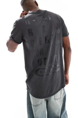 G-Star – Lash – T-Shirt in überfärbtem mit textprint auf Brust und Rücken