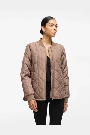 VILA – Bomberjacke in Taupe-Grau