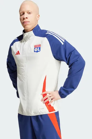 adidas – Olympique Lyon Tiro 24 Presentation – Jacke in White Tint / Midnight Indigo / Bright Red