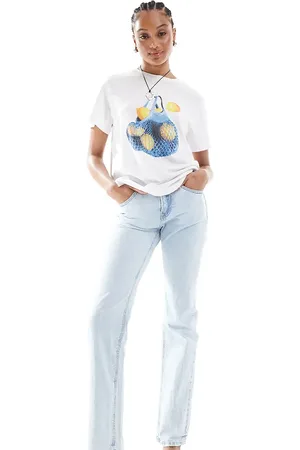Stradivarius Tall – D98 – Gerade geschnittene Jeans in Hellblau