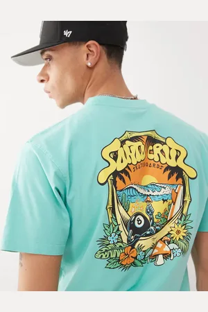 Santa Cruz – 8ball – T-Shirt in Blau mit Skater-Grafikprint am Rücken