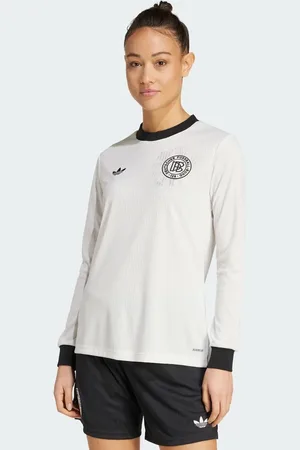 adidas – Germany Anniversary – Langärmliges Trikot in Cloud White / Schwarz