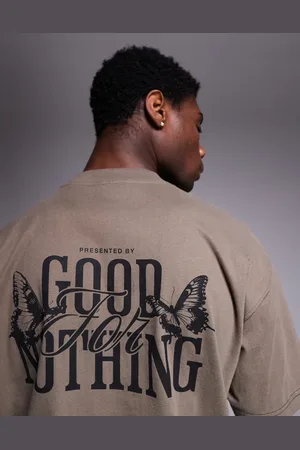 Good For Nothing – T-Shirt in Taupe mit Rückenprint