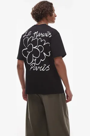 Topman – Oversize-T-Shirt in mit erhobenem „Le Marais“-Print auf Vorder- und Rückseite
