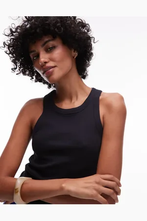 ARKET – Geripptes Jersey-Tanktop in Blau mit Ringerrücken