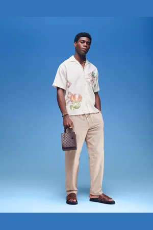 Hollister – Weite Leinenhose in strukturiertem Beige mit elastischem Taillenbund