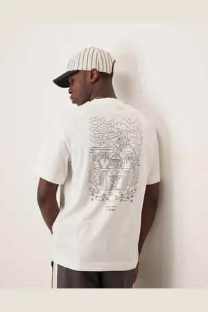 SELECTED X Nous Vous – Oversize-T-Shirt in Creme mit Print