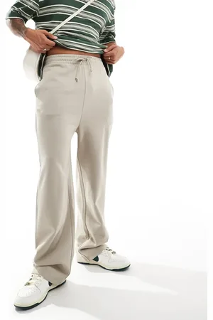 ASOS – Basic-Jogginghose in Beige mit weitem Bein