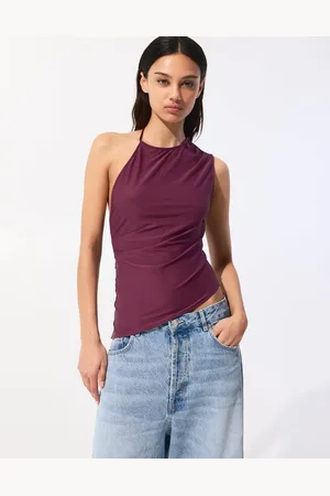 Pull&Bear – Rückenfreies One-Shoulder-Top mit asymmetrischem Saum