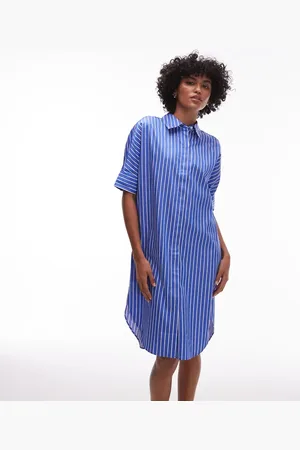 ARKET – Midi-Hemdblusenkleid in mit halblangen Ärmeln und Nadelstreifen
