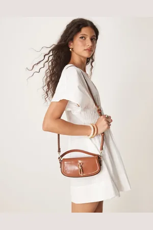 ASOS – Handtasche in Hellbraun mit Henkel, geknotetem Metalldetail und abnehmbarem Umhängeriemen