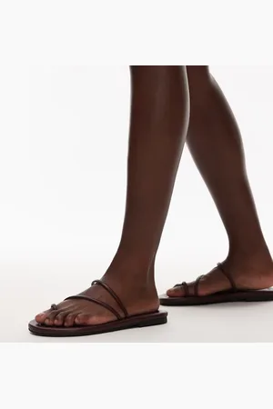Topshop – Jasper – Minimalistische Sandalen in Burgunderrot