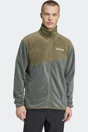 adidas – Terrex Multi – Fleecejacke in Legend Ivy / Olive Strata mit durchgehendem Reißverschluss
