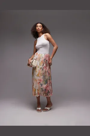 ASOS – Drapiertes Maxikleid mit Blumenmuster und gespleißtem Design