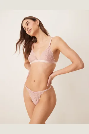 ASOS – Sienna – Klassischer Tanga aus Spitze in Hellrosa