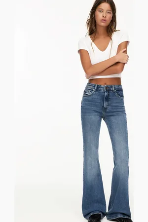 Pull&Bear – Schlagjeans in mit niedrigem Bund