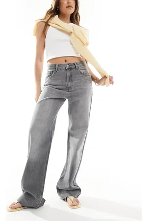 Pull&Bear – Gerade geschnittene Jeans in mit hohem Bund