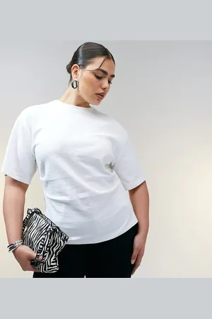 ASOS ASOS DESIGN Curve – Strukturiertes T-Shirt in mit Korsett-Taille