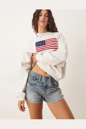 Ralph Lauren – Zerrissene Jeans-Shorts in verwaschenem Dunkelblau