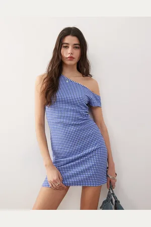 COLLUSION – Schulterfreies Minikleid in mit Vichy-Karo