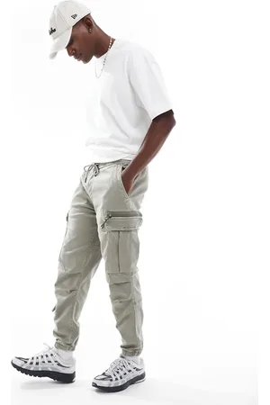 Pull&Bear – Weiche Cargo-Jogginghose in Steinbeige