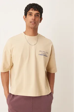 ASOS – Oversize-T-Shirt in Khaki mit überschnittenen Schultern und „Slow Sunday“-Grafik