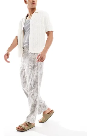 Hollister – Weite Utility-Hose aus Leinen mit Military-Muster