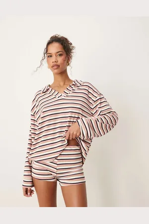 ASOS – Knappe Shorts mit rosa Streifen, Kombiteil