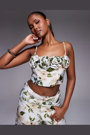 ASOS – Oberteil aus Jacquard mit plastischen Blumendetails, Kombiteil