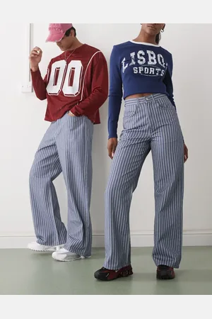 Reclaimed – Unisex-Baggyjeans in mit Nadelstreifen