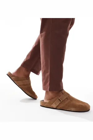 JACK & JONES – Mules aus Wildleder in Hellbraun