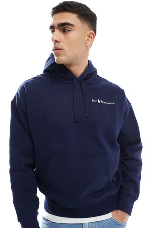 Ralph Lauren – Locker geschnittener, schwerer Oversize-Kapuzenpullover aus Fleece in mit Polospieler-Schriftzug