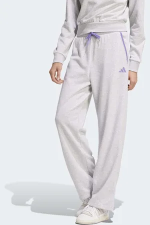 adidas – Essentials – Hose aus French Terry in meliertem Hellgrau mit Farbakzent