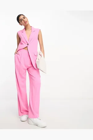 ASOS – Locker geschnittene Hose in mit Leinenanteil