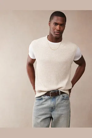 ASOS – Locker geschnittenes, kastiges Strick-Trägertop in Beige
