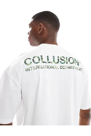 COLLUSION – Kastiges T-Shirt in mit Military-Muster-Logo