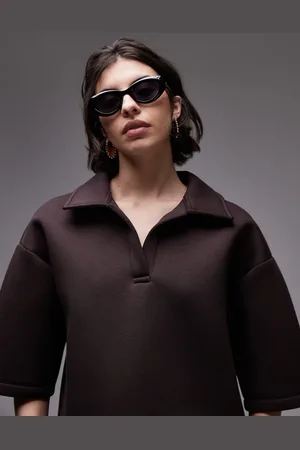 Topshop – Kurzärmliges Rugby-Poloshirt aus Scuba-Stoff in