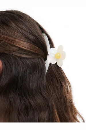 Pieces® – Gänseblümchen-Haarklammer in mit Marmor-Effekt