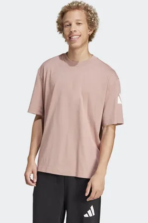 adidas – Essentials – Locker sitzendes Sweatshirt in Warm Clay und Weiß mit 3-Balken-Logo