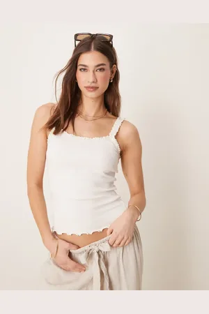 ASOS ASOS DSIGN – Camisole in Creme mit Randverzierung