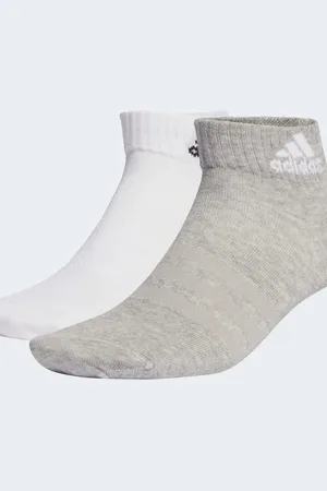adidas – Sportswear – 6 Paar dünne, leichte Knöchelsocken in meliertem Mittelgrau / Weiß /