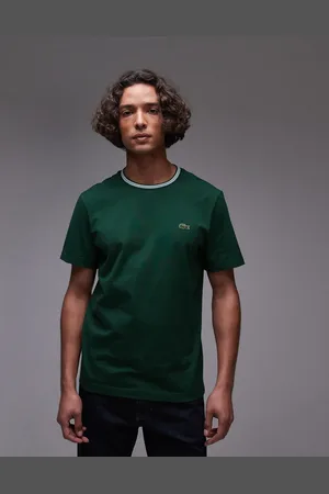 Lacoste – T-Shirt in mit Zierstreifen am Ausschnitt