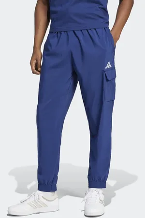 adidas – Essentials – Cargohose in Dunkelblau / Weiß mit kleinem Logo