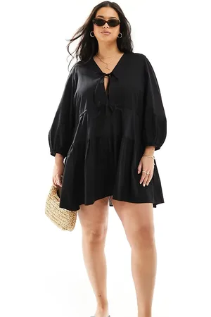 Esmée Esmée Curve – Exclusive – Gestuftes Mini-Strandkleid in mit Bindung vorne