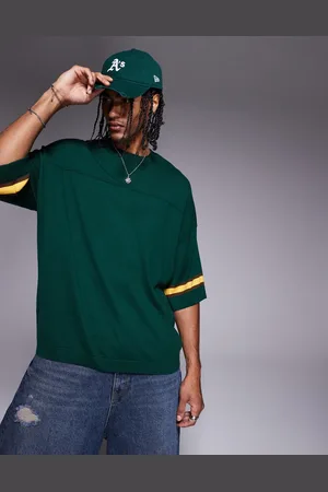 ASOS – Kastiges Oversize-T-Shirt in Dunkelgrün