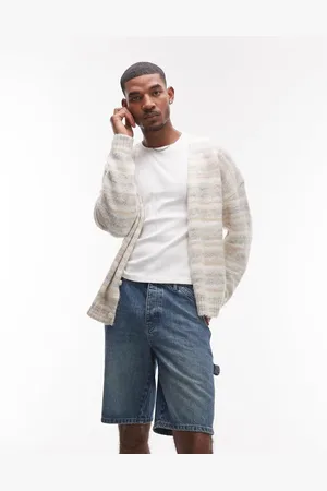 Topman – Carpenter-Jeansshorts in verwaschenem Mittelblau