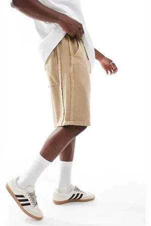 Pull&Bear – Jersey-Shorts in Steingrau, Kombiteil